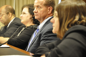 Witnesses answer questions from Senators regarding the growing claim in Tax ID Fraud. From left: U.S. Treasury Inspector General J. Russel George, Marcy Hossli, Detective Sal Augeri and Assistant Attorney General, Tax Division Kathryn Keneally (Dionne Young/ MNS)