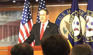 House Judiciary Committee Chairman Bob Goodlatte, R-Va., speaks at a press conference today about the House Chamber's first immigration bill being passed this week.    Colette Luke, Medill News Service