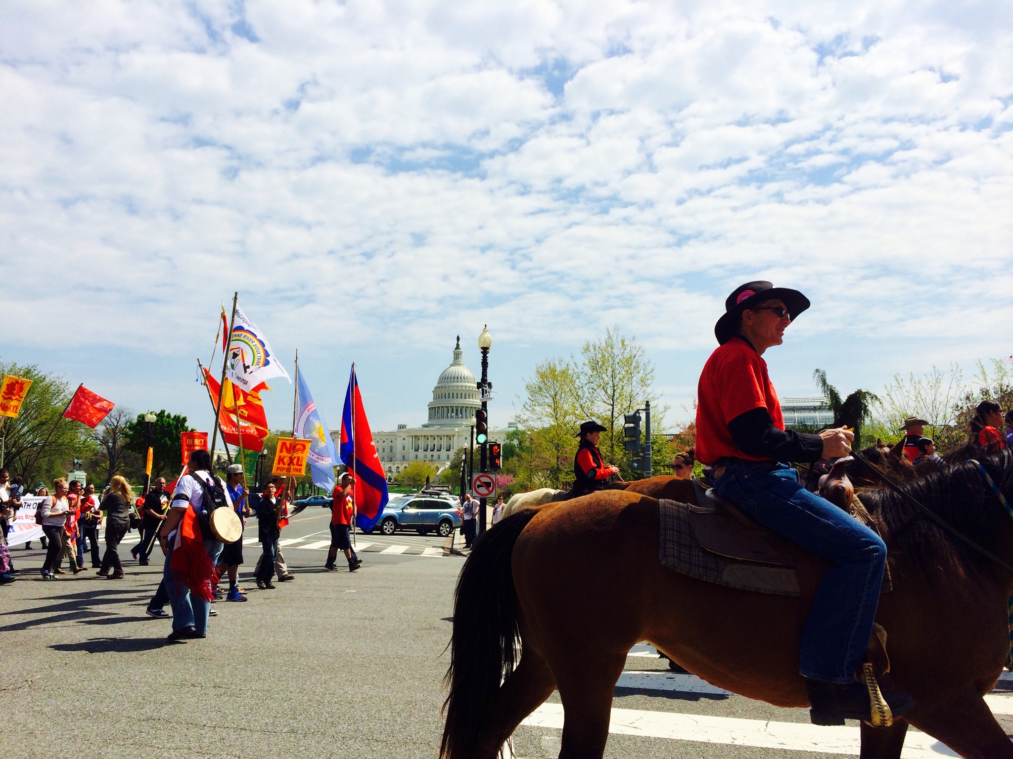 Cowboys & Indians Protest Keystone XL Pipeline on Capitol Hill