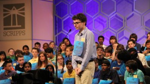 Dylan Olster,14, of Pembroke Pines successfully spelled his way through Wednesday's onstage rounds at the Scripps National Spelling Bee, but a computer-based test taken Tuesday (the results of which were announced Wednesday night) eliminated him from the competition. (Ashley Hickey/MNS)