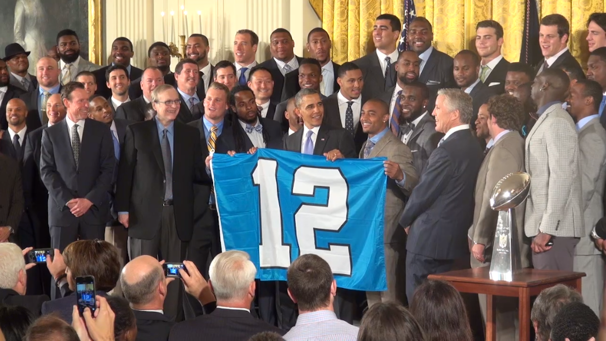 President Obama welcomes Super Bowl-winning Seahawks to the White House