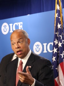 WASHINGTON -- Jeh Johnson announces 'Operation Coyote' at U.S. Immigrations and Customs Enforcement headquarters on July 22, 2014. (Dima Ansari/MEDILL)