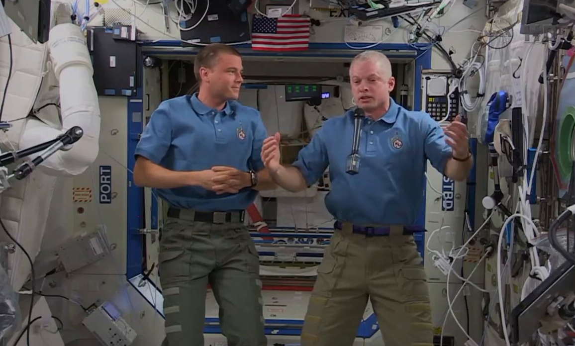 Astronauts talk to House Committee through live downlink