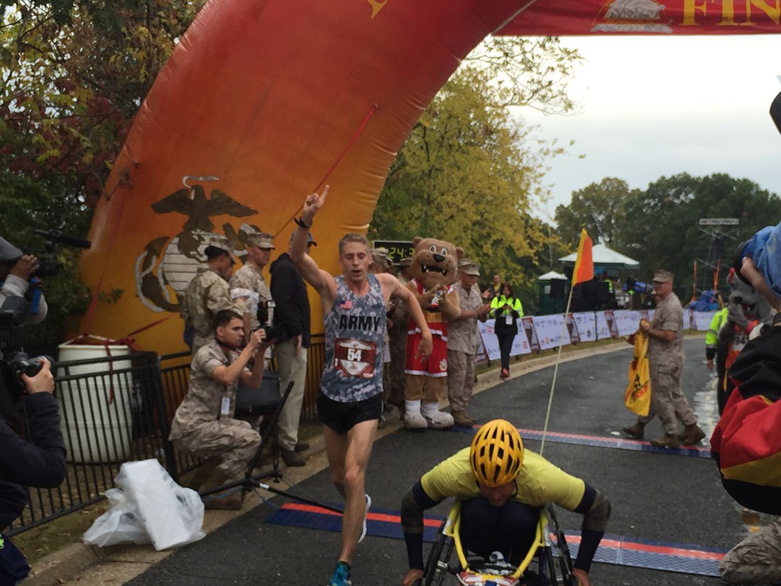 Army officer takes first place at Marine Corps Marathon