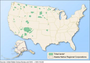 Map of Tribal Lands in the United States, According to the 2010 Census