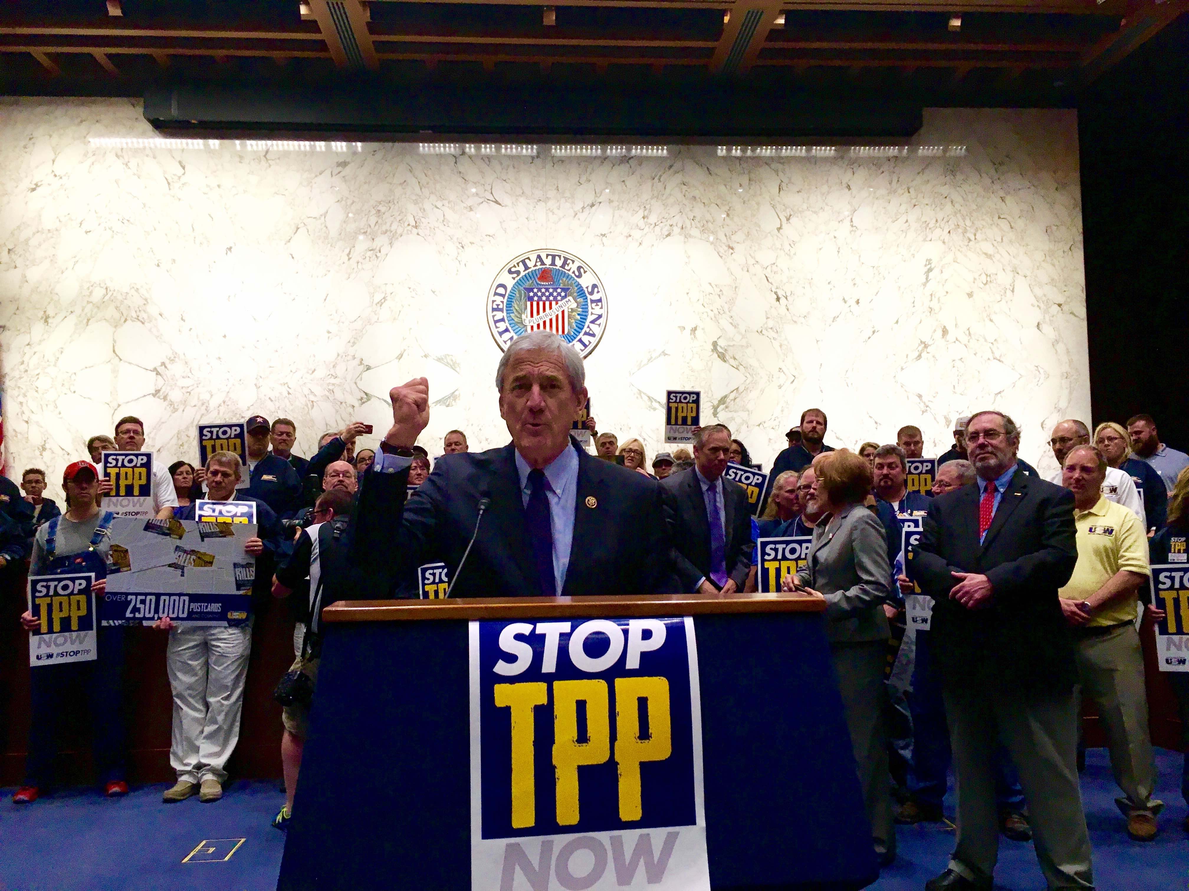 Steelworkers protest TPP trade deal in DC