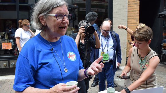 Nuns take on politics with lemonade in hand