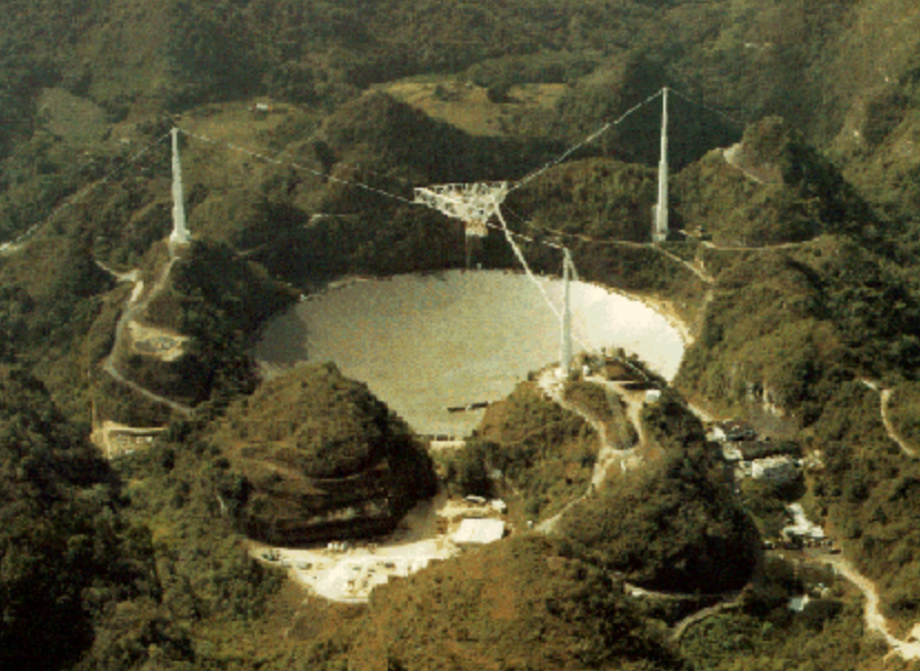 Arecibo Observatory in Puerto Rico was opened in 1963. Photo courtesy of NASA. 