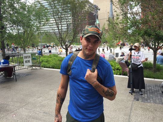 Blue shirt protester RNC