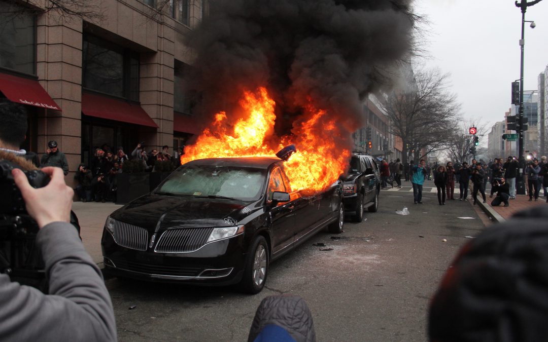 Protesters, police face off at Franklin Square