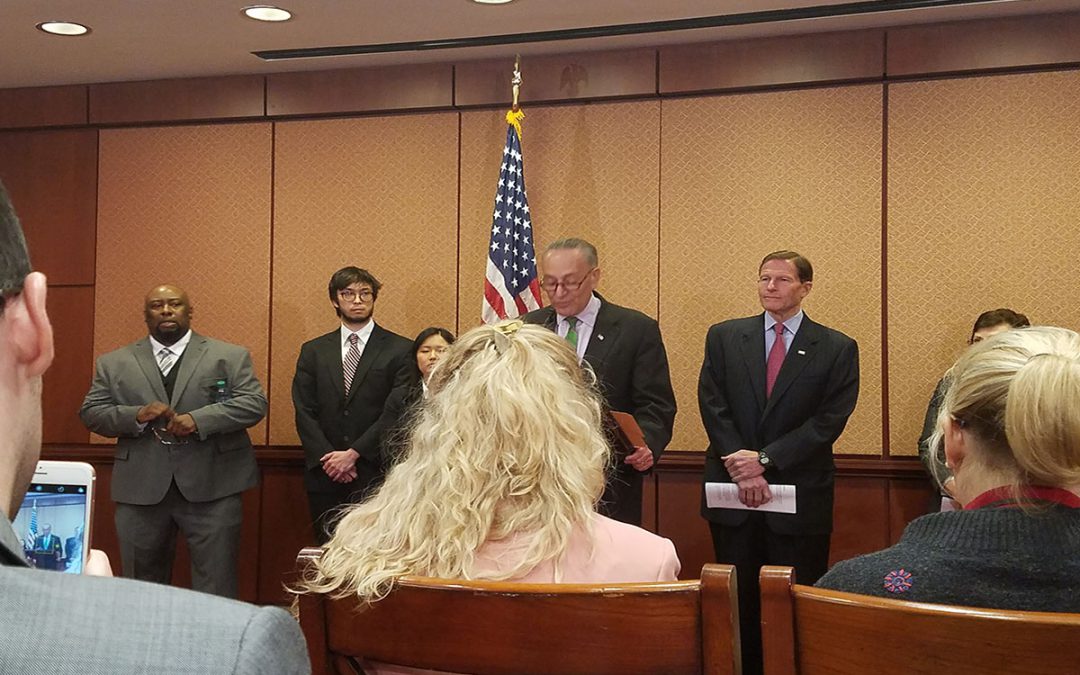 Chuck Schumer holds news conference with people affected by past Gorsuch rulings