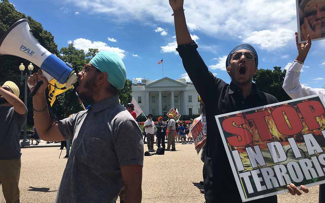 Kashmiri and Punjabi groups gather at White House to protest Modi visit