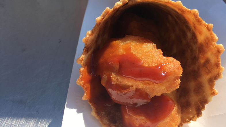 Chicken nuggets in a cone? That's new!