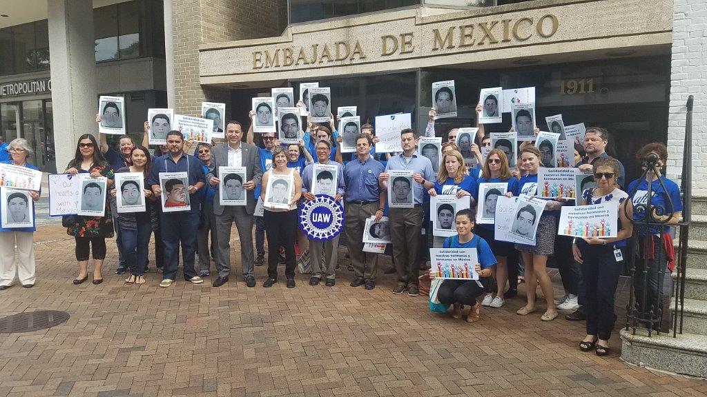 Vigil at Mexican Embassy Honors 43 Missing Students and Earthquake Victims