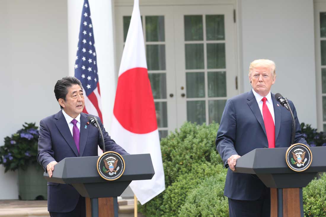 Leading Up To North Korea Summit, Trump Meets With Japan's Shinzo Abe ...