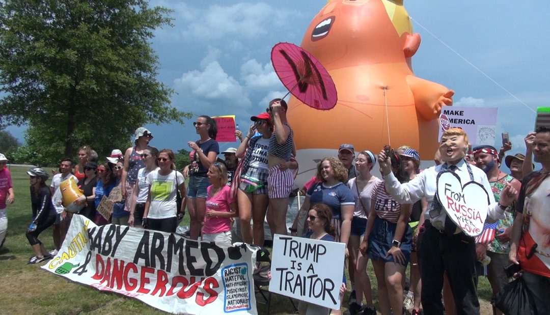 Special Delivery: Code Pink displays ‘Baby Trump’ during July 4th Salute to America