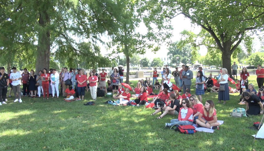 The community gathers for the third annual #saydyslexia rally