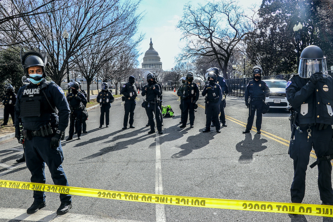 Capitol Police block access to the Capitol during Biden inauguration