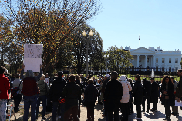 ‘Catholics say ceasefire now’ at White House pray-in