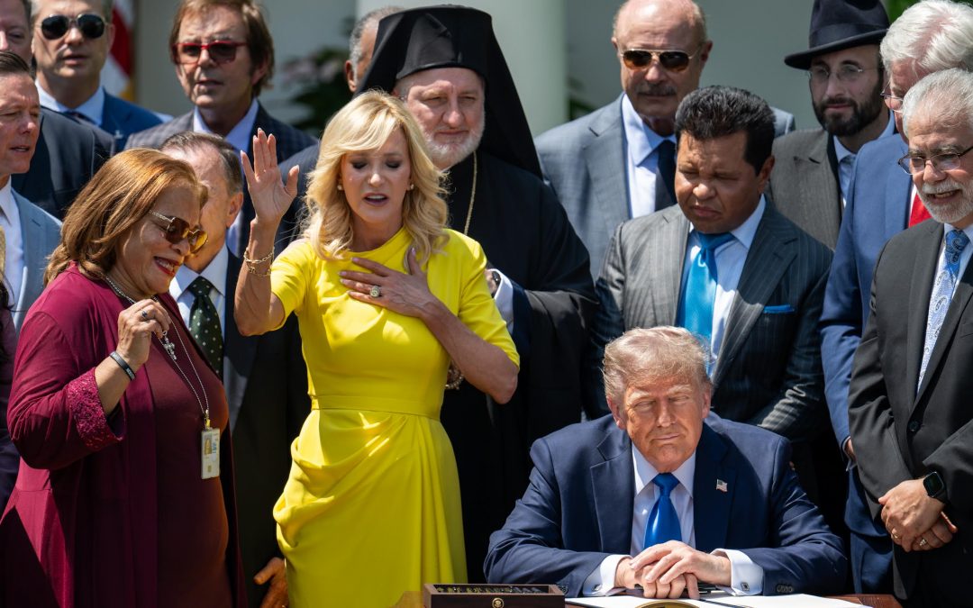 TRUMP VOWS TO MAKE THE U.S. ‘RICH, HEALTHY, AND RELIGIOUS’ AS POLL NUMBERS CRATER